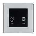 BG Screwless Polished Chrome TV & Satellite Socket FPCTVSATB