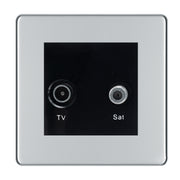 BG Screwless Polished Chrome TV & Satellite Socket FPCTVSATB by British General (BG-FPCTVSATB)