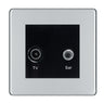 BG Screwless Polished Chrome TV & Satellite Socket FPCTVSATB by British General (BG-FPCTVSATB)