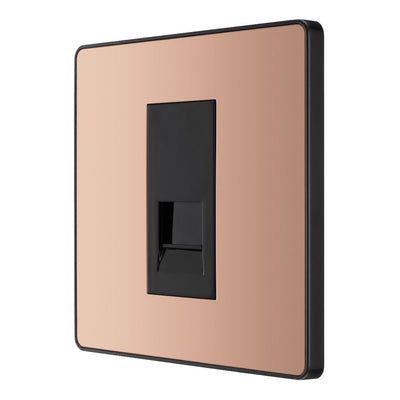 BG Evolve Polished Copper 1 Gang Secondary Telephone Socket PCDCPBTS1B with 25mm Steel Back Box