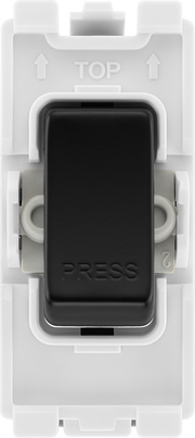 BG RFB14 Nexus Grid Matt Black 20AX 1 Way Retractive Switch Module by British General (BG-RFB14-Shopify-SA_1)