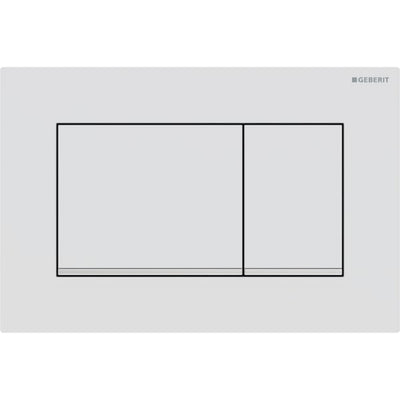 Geberit Sigma20 Square WC Dual Flush Plate - Matt White / Chrome - 115.883.JT.1