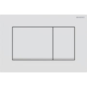 Geberit Sigma20 Square WC Dual Flush Plate - Matt White / Chrome - 115.883.JT.1 by Geberit (Geberit-115.883.JT.1)