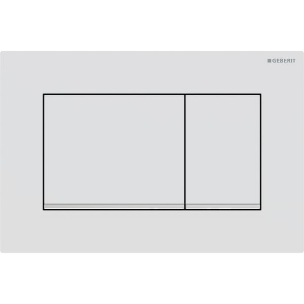 Geberit Sigma20 Square WC Dual Flush Plate - Matt White / Chrome - 115.883.JT.1