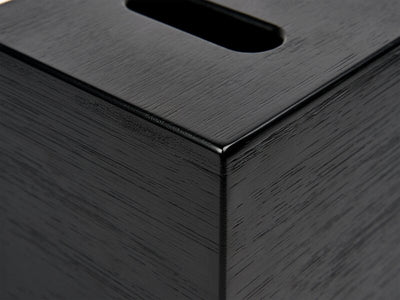 Corby Buxton Cube Tissue Box Cover in Black BUSA Bamboo