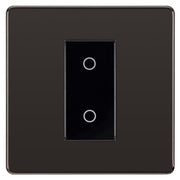 BG Nexus Screwless Black Nickel Single Secondary Touch Dimmer Switch Black Insert FBNTDS1B by British General (BG-EMTDSB+FBNEMS1)