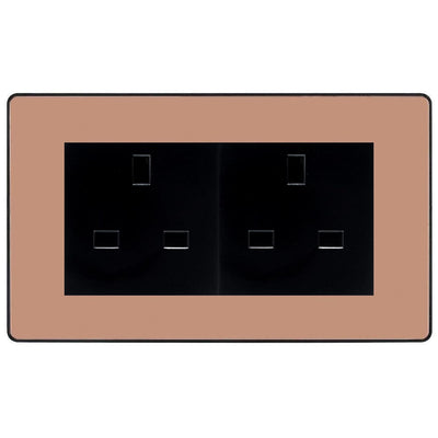 BG Evolve Polished Copper 4 Gang 13A Unswitched Socket - PCDCP4GUSSB