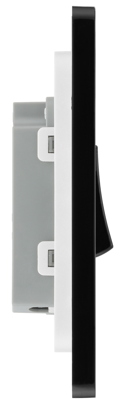 PCDBC14B Side - This Evolve Black Chrome bell push switch from British General is ideal for use where access is restricted such as office buildings or hospitals, where visitors need to let those inside know they have arrived.