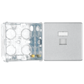 BG Screwless Brushed Steel 1 Gang RJ45 Single Data Outlet FBSRJ451 with 35mm Steel Back Box