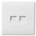 BG 8BTM/2 Moulded Round Edge | White | 2 Gang Master Telephone Socket (Screw)