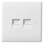 BG 8BTM/2 Moulded Round Edge | White | 2 Gang Master Telephone Socket (Screw) by British General (BG-8BTM/2)