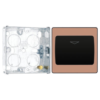 BG Evolve Polished Copper 16A Key Card Switch PCDCPKYCSB with 25mm Steel Back Box