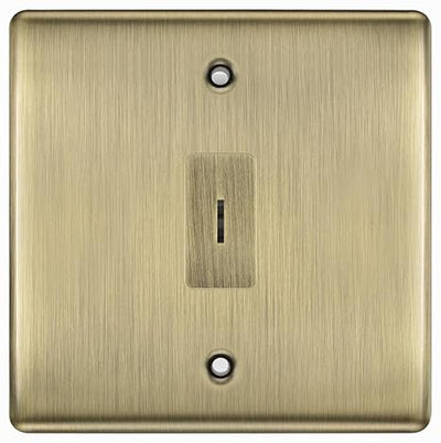 BG Nexus Antique Brass 1 Gang 20 Amp Double Pole Secret Key Grid Switch by British General (BG-NAB30KY)