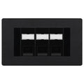 BG Evolve Matt Black 3 Gang RJ45 Cat5e Data Socket Black Inserts