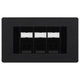 BG Evolve Matt Black 3 Gang RJ45 Cat5e Data Socket Black Inserts