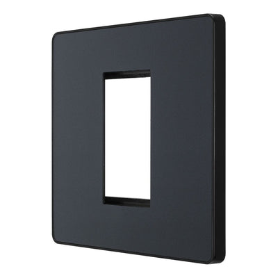 BG Evolve Matt Grey Single Secondary Telephone Socket, Screw Terminal - Black Insert