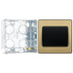 BG Evolve Satin Brass 1G Wide Rocker Light Switch PCDSB12WB with 35mm Steel Back Box