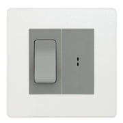 BG Evolve Pearlescent White 2 Way Single Pole Key Switch with 2 Way Single Pole Switch, Key Included - Grey Insert