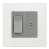 BG Evolve Pearlescent White 2 Way Single Pole Key Switch with 2 Way Single Pole Switch, Key Included - Grey Insert
