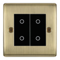BG Nexus Antique Brass Double Master Touch Dimmer Switch - Black Insert