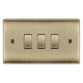 BG Nexus Antique Brass 3 Gang Intermediate Custom Grid Light Switch
