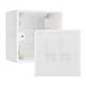 BG White Moulded Double RJ11 Telephone Socket Euro Module with 50mm Back Box - White Insert by British General (BG-EMRJ11W-2G-50)