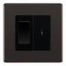 BG Screwless Black Nickel 2 Way Single Pole Key Switch with 2 Way Single Pole Switch, Key Included - Black Insert
