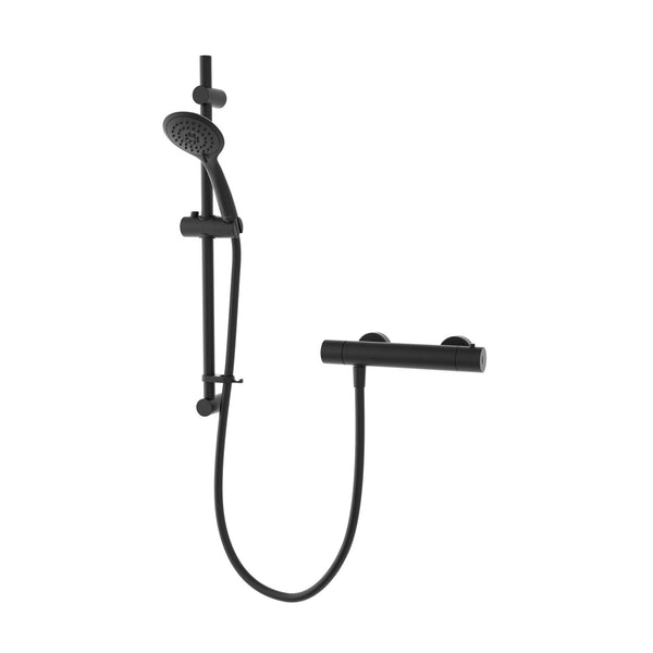 Aqualisa AQ Cool Touch Round Bar Valve (inc Fixing Kit) LP/HP - Matt Black - AQ75BAR1.MB