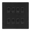 BG Screwless Matt Black 8 Gang Custom Appliance Grid Switch Panel Kitchen