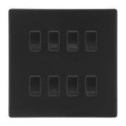 BG Screwless Matt Black 8 Gang Custom Appliance Grid Switch Panel Kitchen by British General (BG-Screwless-MB-Kitchen-Appliance-8Gang)