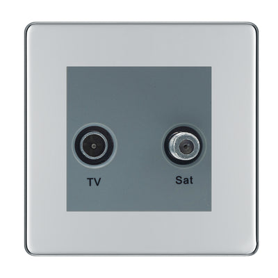 BG Screwless Polished Chrome TV & Satellite Socket FPCTVSATG by British General (BG-FPCTVSATG)