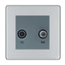 BG Screwless Polished Chrome TV & Satellite Socket FPCTVSATG by British General (BG-FPCTVSATG)