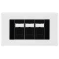 BG White Moulded 3 Gang RJ45 Cat6 Data Socket Outlet Black Inserts