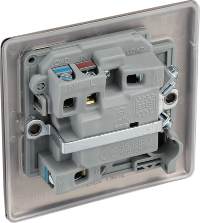 BG NBN50 Nexus Metal Black Nickel 13A Switched Fused Spur Unit