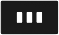 BG RFFB3 Screwless Matt Black Steel 3 Gang Front Cover Plate