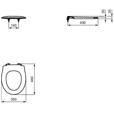 Ideal Standard Alto Standard Toilet Seat - E759001 by Ideal Standard