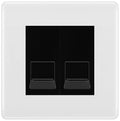 BG White Moulded Double RJ11 Telephone Socket NWMRJ112 - Black Insert