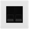 BG White Moulded Double RJ11 Telephone Socket NWMRJ112 - Black Insert by British General (BG-NWMRJ112B)