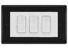 BG Nexus Matt Black 3G Switch 2x Intermediate 1X 2 Way Switch - White Insert by British General (BG-Nexus-FB-3G-Combo-1x 2WAY-2x INT-WH)