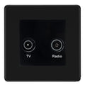 BG Screwless Matt Black TV & FM Socket FFB66B