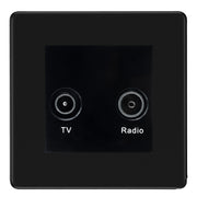 BG Screwless Matt Black TV & FM Socket FFB66B by BG Nexus (BG-FFB66B)