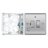 BG Nexus Brushed Steel 13A Switched Spur + Neon + Flex Outlet NBS53 with 25mm Steel Back Box by British General (BG-NBS53+HGS02)