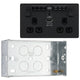 BG Evolve Matt Black Double USB Socket with WiFi Extender PCDMB22UWRB with 35mm Steel Back Box