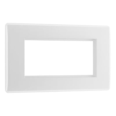 BG White 4 Gang Faceplate with 45W USB A+C Charger Modules – Black Insert
