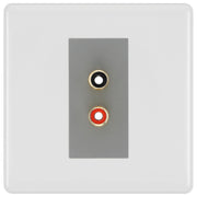 BG Nexus White Moulded Euro Module RCA X 2 Outlet NWMRCA2G by British General (BG-NWMRCA2G)