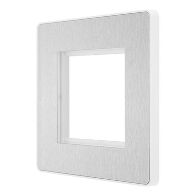 BG Evolve Brushed Steel 45A Flex Outlet Euro Module | Black Insert