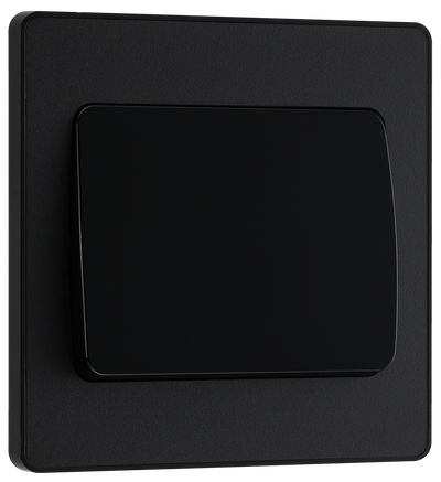 BG Evolve PCDMB12WB Matt Black 1 Gang 20A 16AX 2 Way Wide Switch-Black Insert