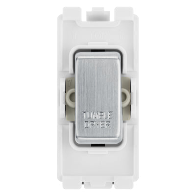 BG RRTDBS Brushed Steel 20 Amp Double Pole Appliance Grid Switch Labelled Tumble Dryer by British General (BG-RRTDBS+RBS30)