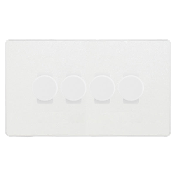 BG Evolve Pearlescent White 4 Gang Custom Grid Dimmer Switch PCDCL84W