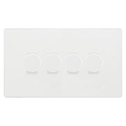 BG Evolve Pearlescent White 4 Gang Custom Grid Dimmer Switch PCDCL84W by British General (Evolve-PW-CUSTOM-4GANG-4xDIMMER)